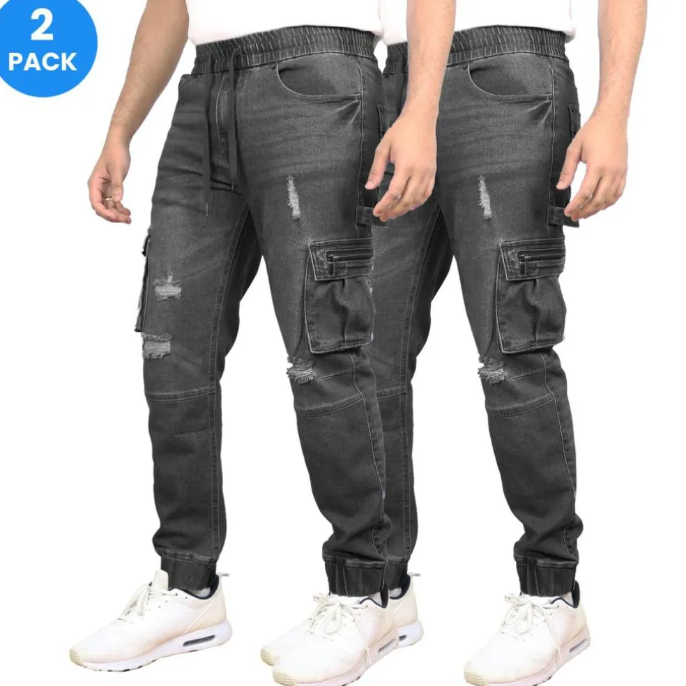 Blue Ice Men's Stretch Cargo Carpenter Jean Jogger-2 Pack