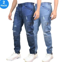 Blue Ice Men's Stretch Cargo Carpenter Jean Jogger-2 Pack