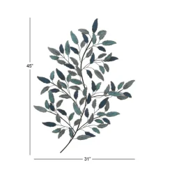 Blue Metal Leaf Traditional Wall Decor