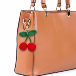 Blue Moon Studio™ Crochet Cherry Bag Charm