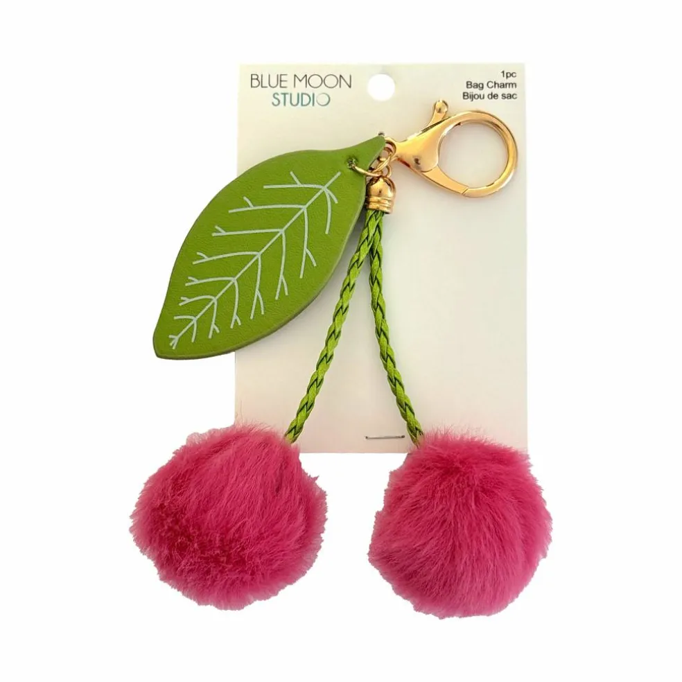Blue Moon Studio™ Fuzzy Cherry Bag Charm
