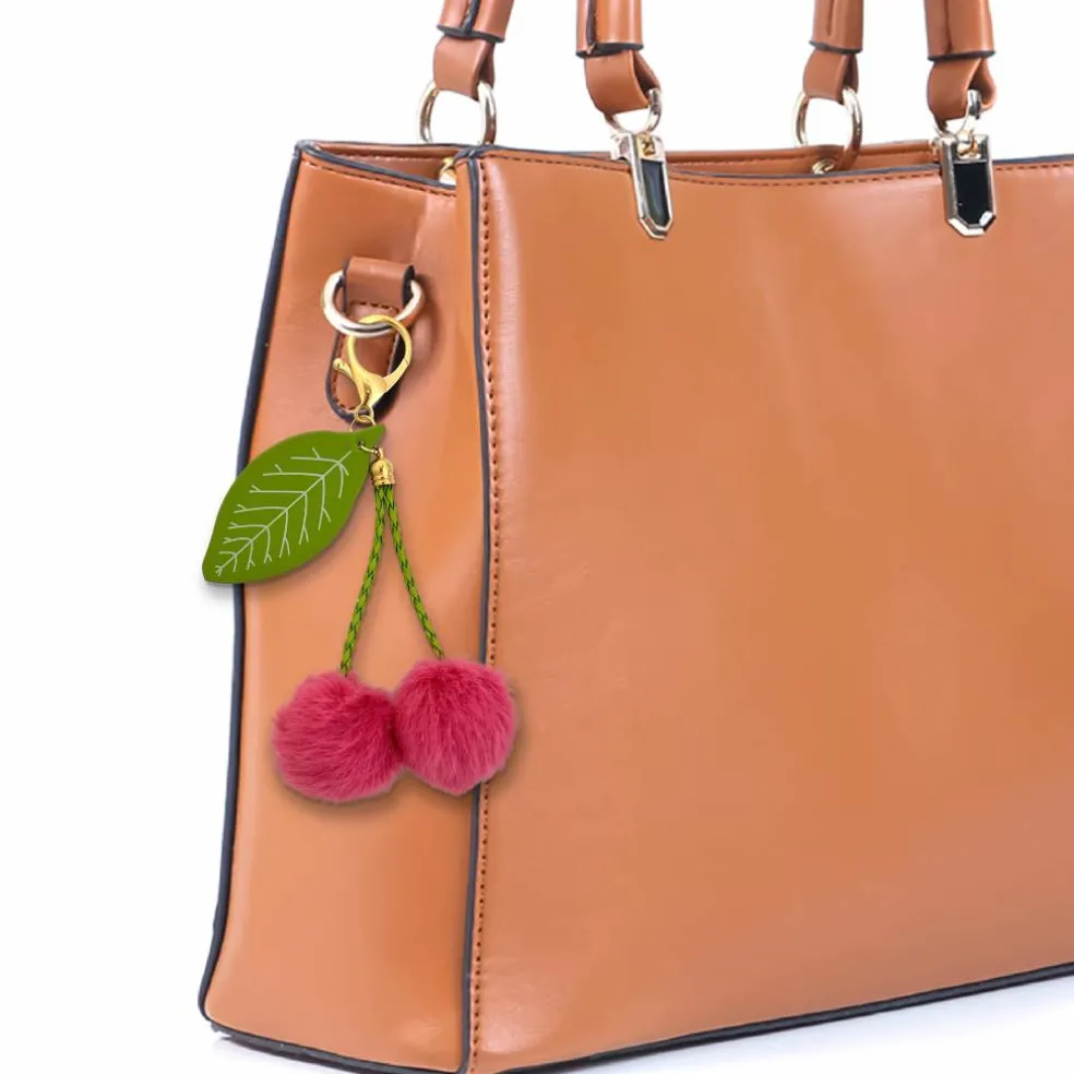 Blue Moon Studio™ Fuzzy Cherry Bag Charm