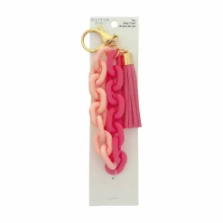 Blue Moon Studio™ Pink Chain Link Bag Charm with Tassel