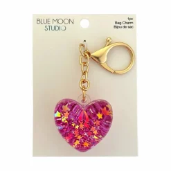 Blue Moon Studio™ Pink Shaker Heart Bag Charm
