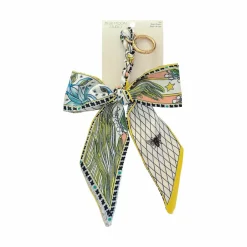 Blue Moon Studio™ Yellow & Multicolor Leaf Print Bow Bag Charm