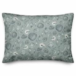 Blue Multicolor Shell Throw Pillow