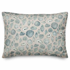 Blue Multicolor Shell Throw Pillow
