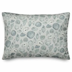 Blue Multicolor Shell Throw Pillow