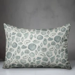 Blue Multicolor Shell Throw Pillow