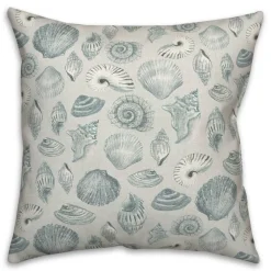 Blue Multicolor Shell Throw Pillow