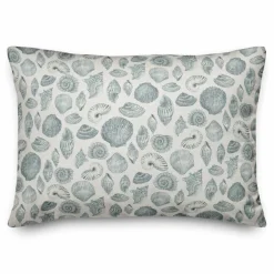 Blue Multicolor Shell Throw Pillow
