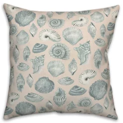 Blue Multicolor Shell Throw Pillow