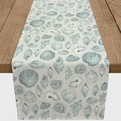 Blue Multi Shell Cotton Twill Runner