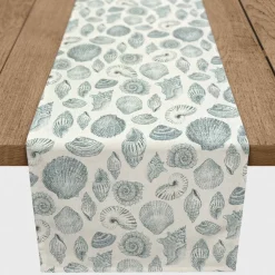 Blue Multi Shell Cotton Twill Runner