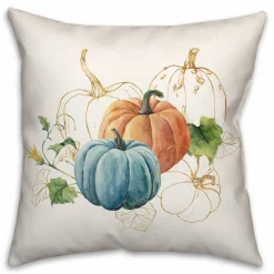 Blue & Orange Pumpkin Pillow