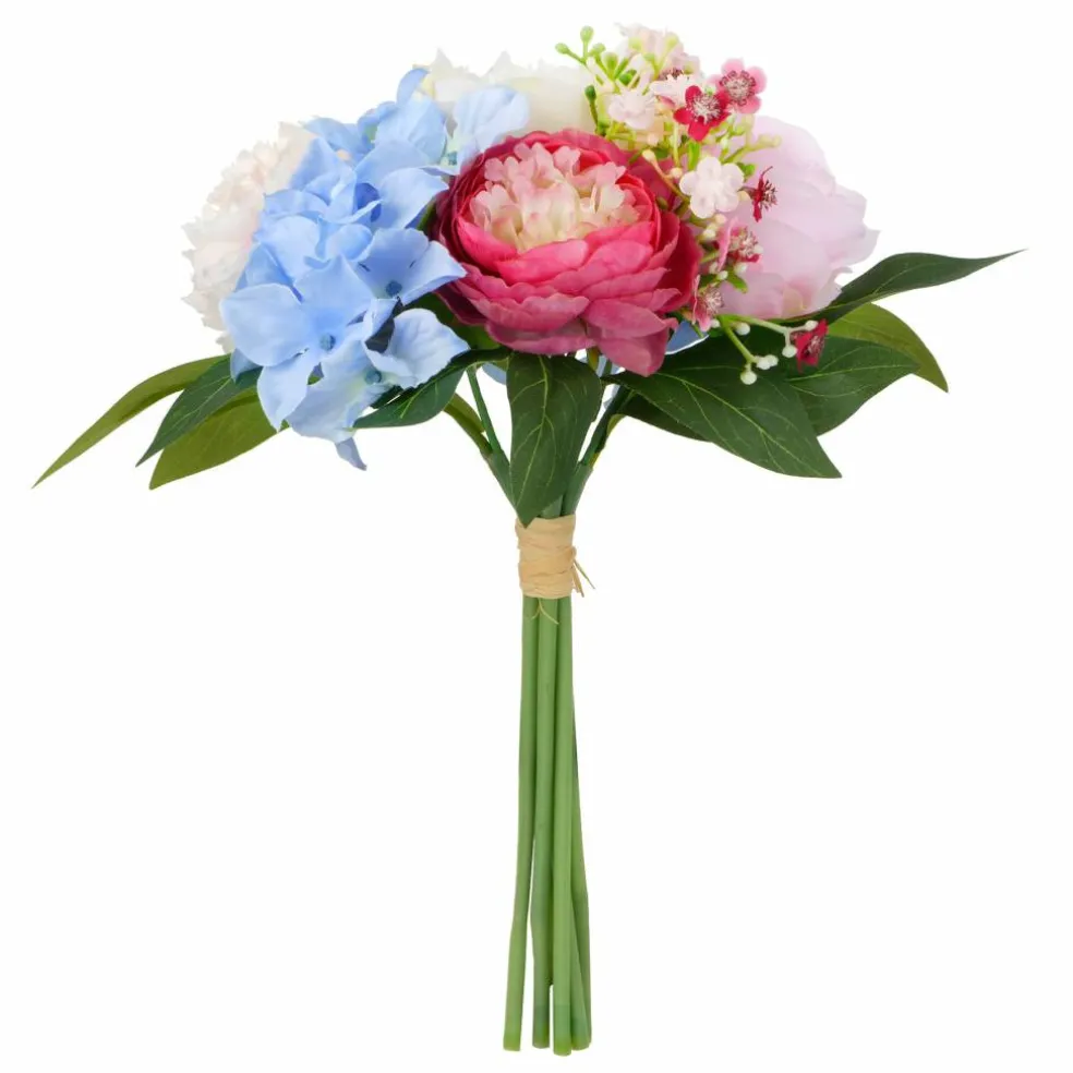 11" Blue & Pink Rose & Peony Bouquet by Ashland®
