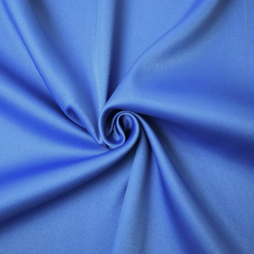 Blue Poly Spandex Stretch Solid Stretch Lamour Woven Fabric By the Yard