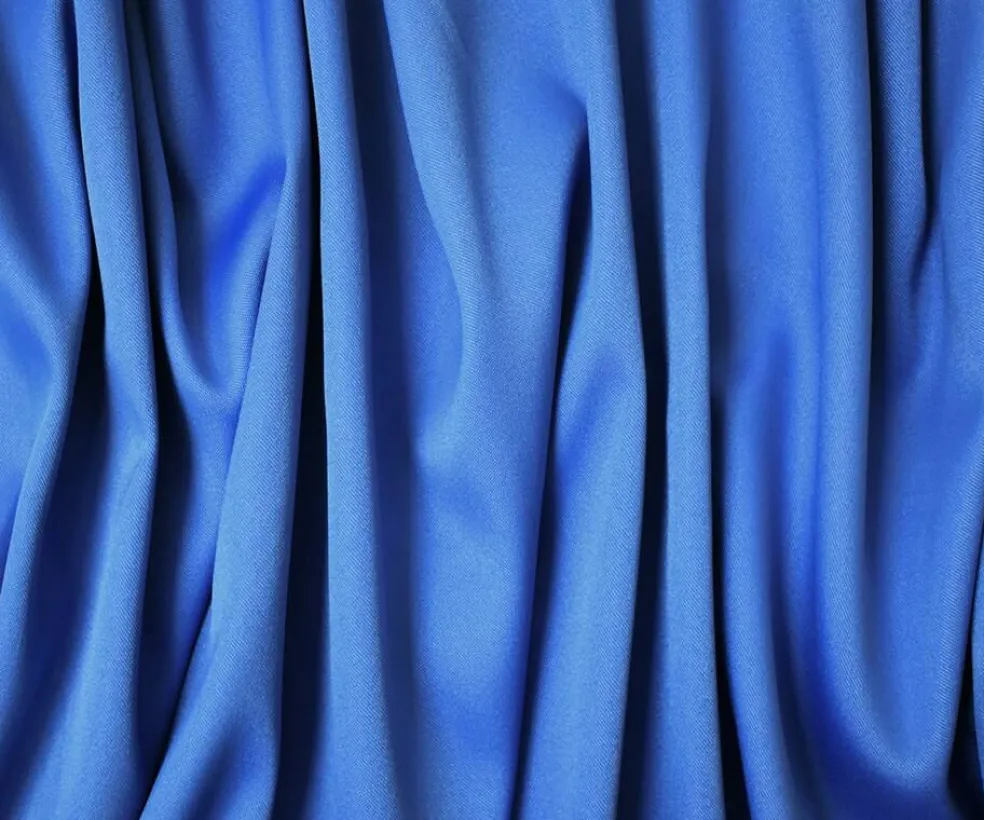 Blue Poly Spandex Stretch Solid Stretch Lamour Woven Fabric By the Yard