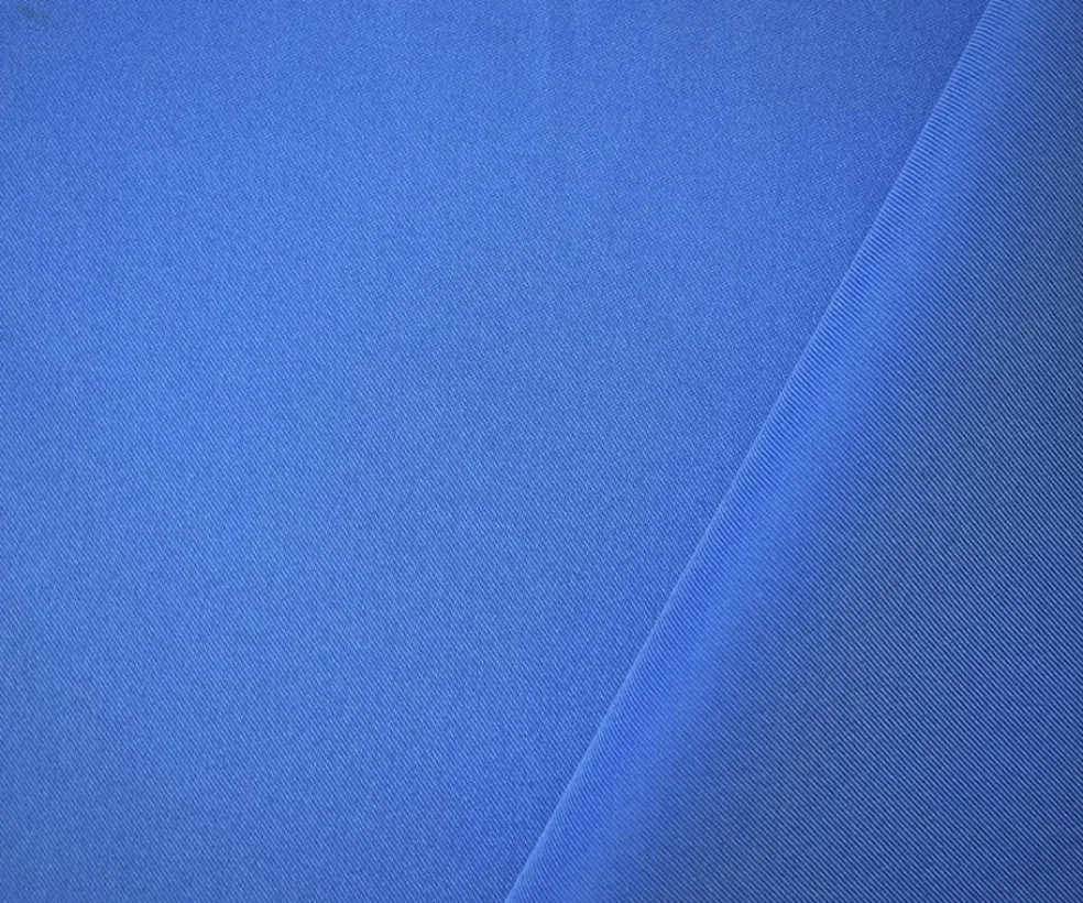 Blue Poly Spandex Stretch Solid Stretch Lamour Woven Fabric By the Yard