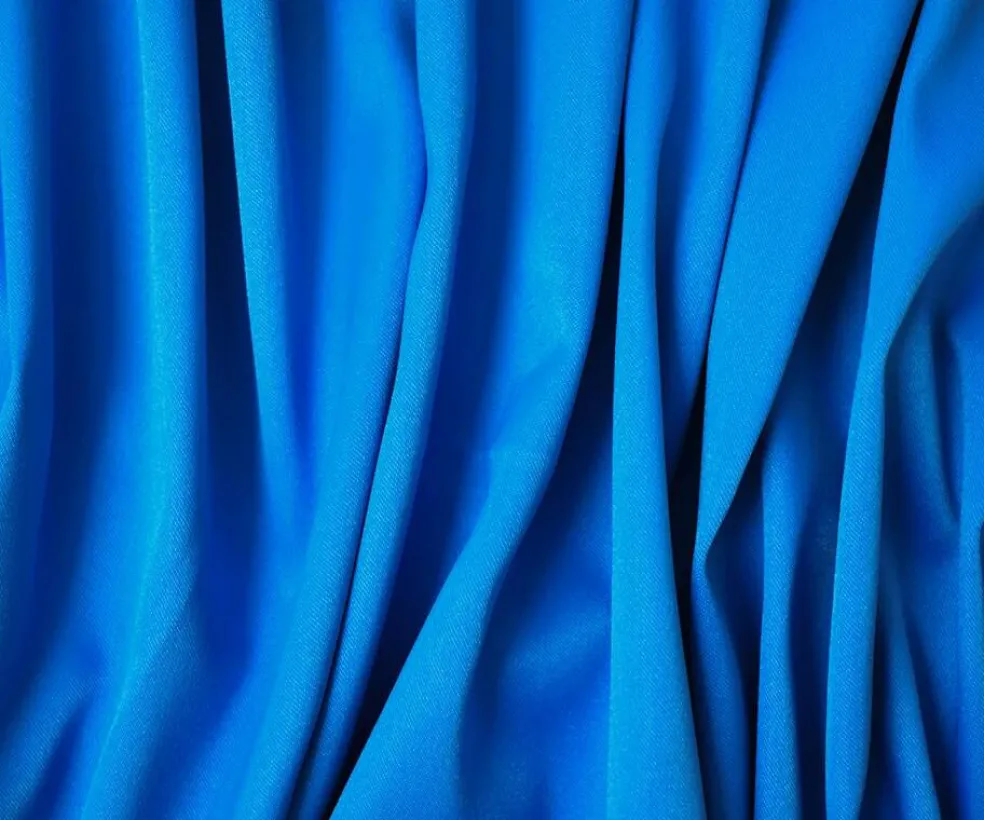 Blue Poly Spandex Stretch Solid Stretch Lamour Woven Fabric By the Yard
