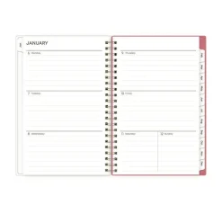 Blue Sky 8 in. x 5 in. 12-Month (Jan-Dec 2026) Fly By Frosted Weekly/Monthly Planner - Blush/Pink Cover