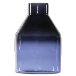 Blue Soda Lime Glass Bottle Vase