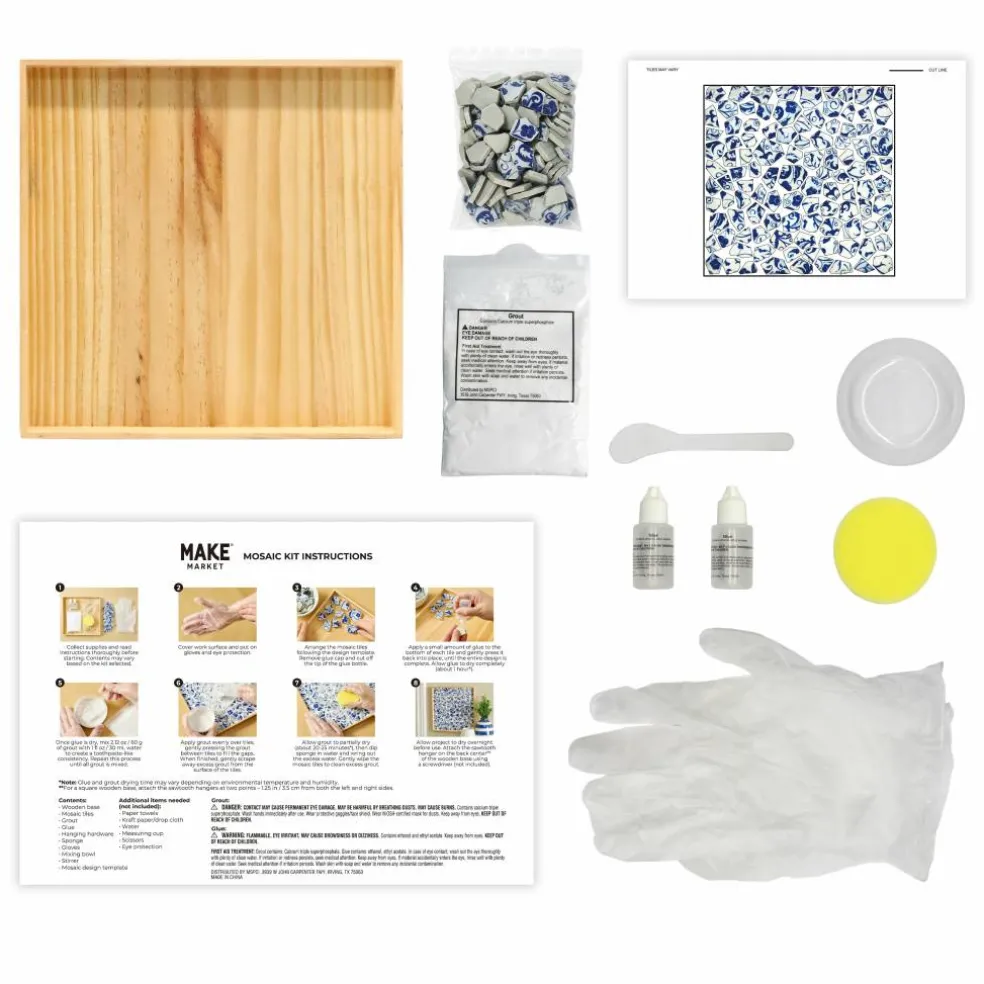 10" Blue Tile Wall Décor Mosaic Kit by Make Market®