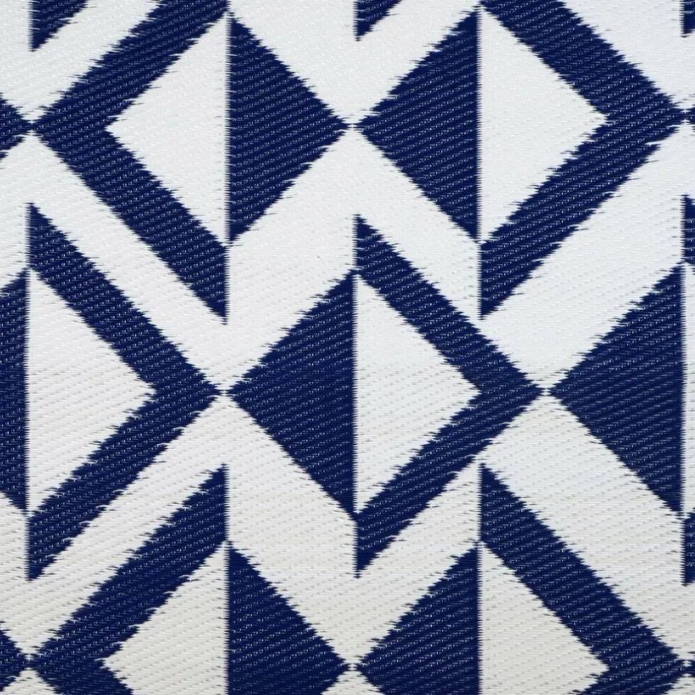 Blue & White Geometric Outdoor Rug by Ashland®
