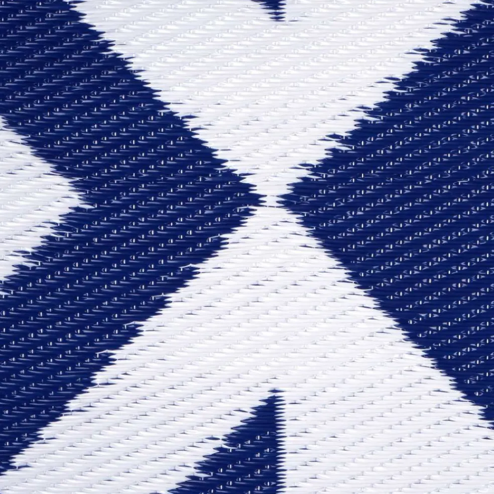Blue & White Geometric Outdoor Rug by Ashland®