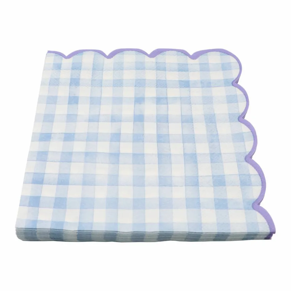 Blue & White Gingham Scallop Lunch Napkins, 20ct. by Celebrate It™