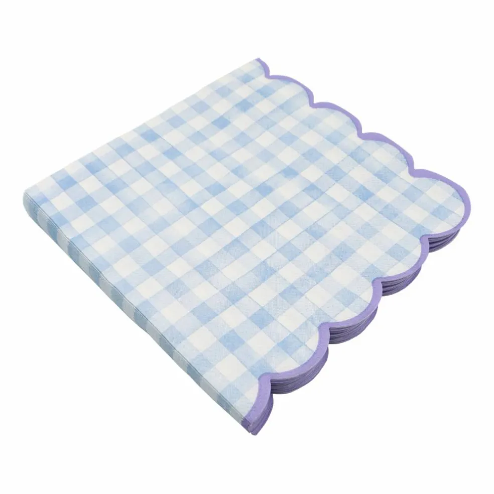 Blue & White Gingham Scallop Lunch Napkins, 20ct. by Celebrate It™