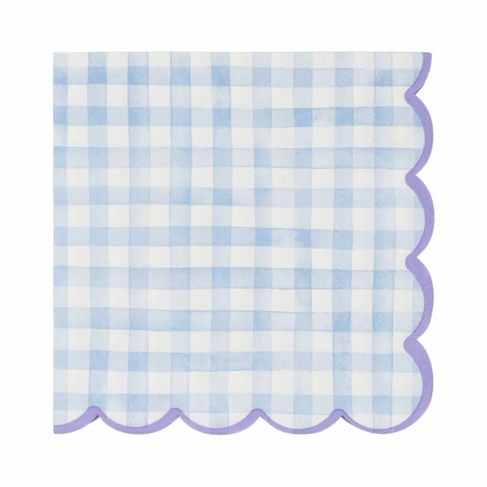Blue & White Gingham Scallop Lunch Napkins, 20ct. by Celebrate It™