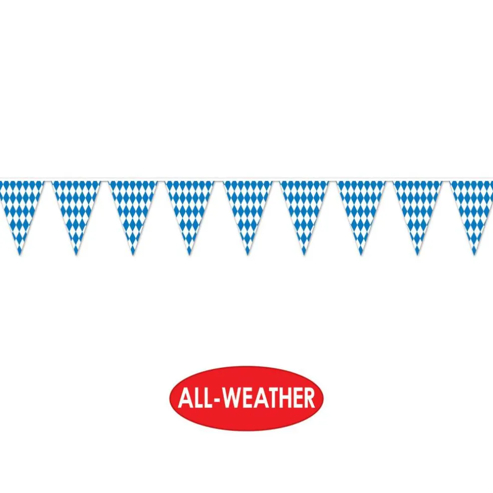 Blue & White Oktoberfest Pennant Banner