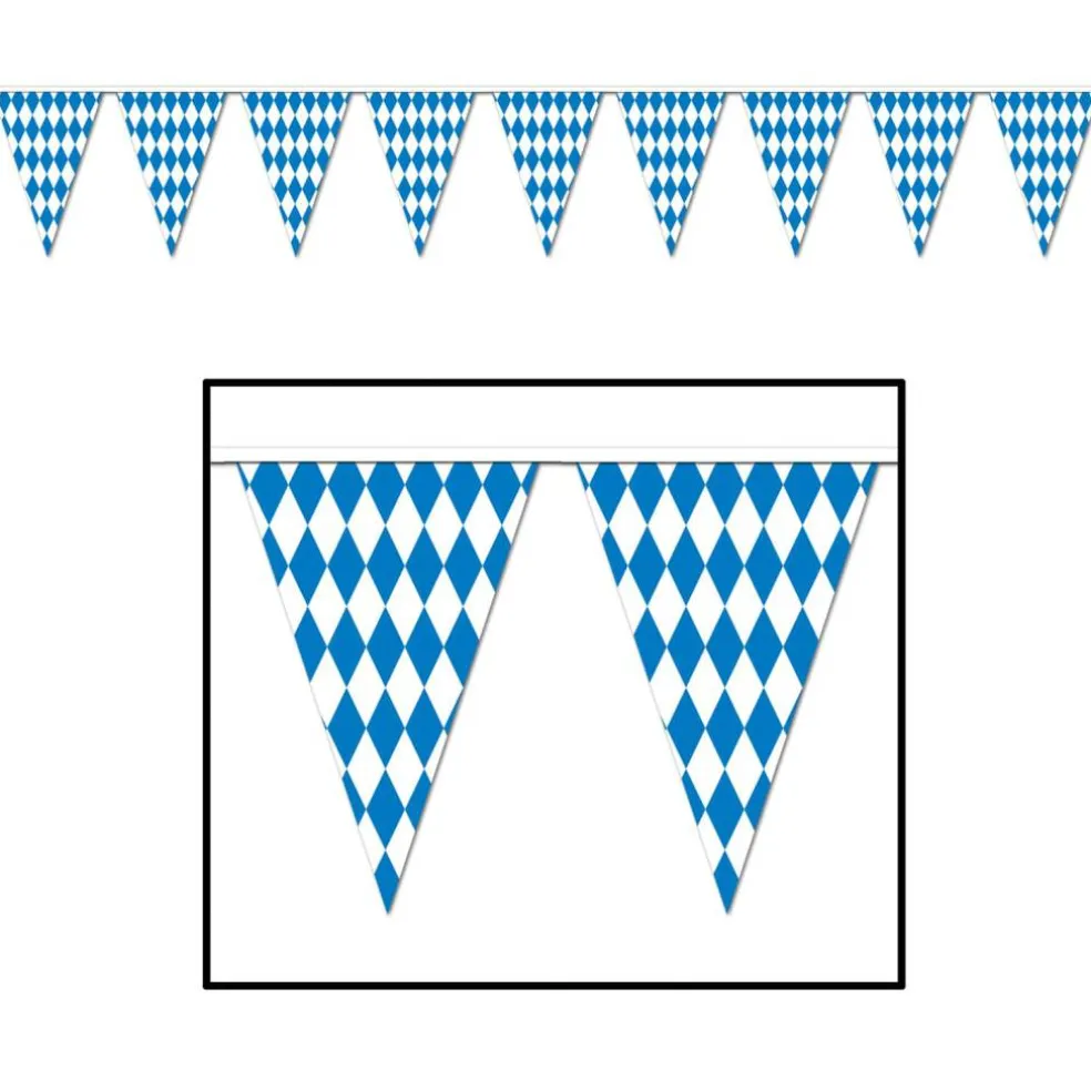 Blue & White Oktoberfest Pennant Banner