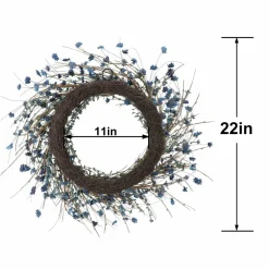 22" Blue Wildflower Wreath by Ashland®