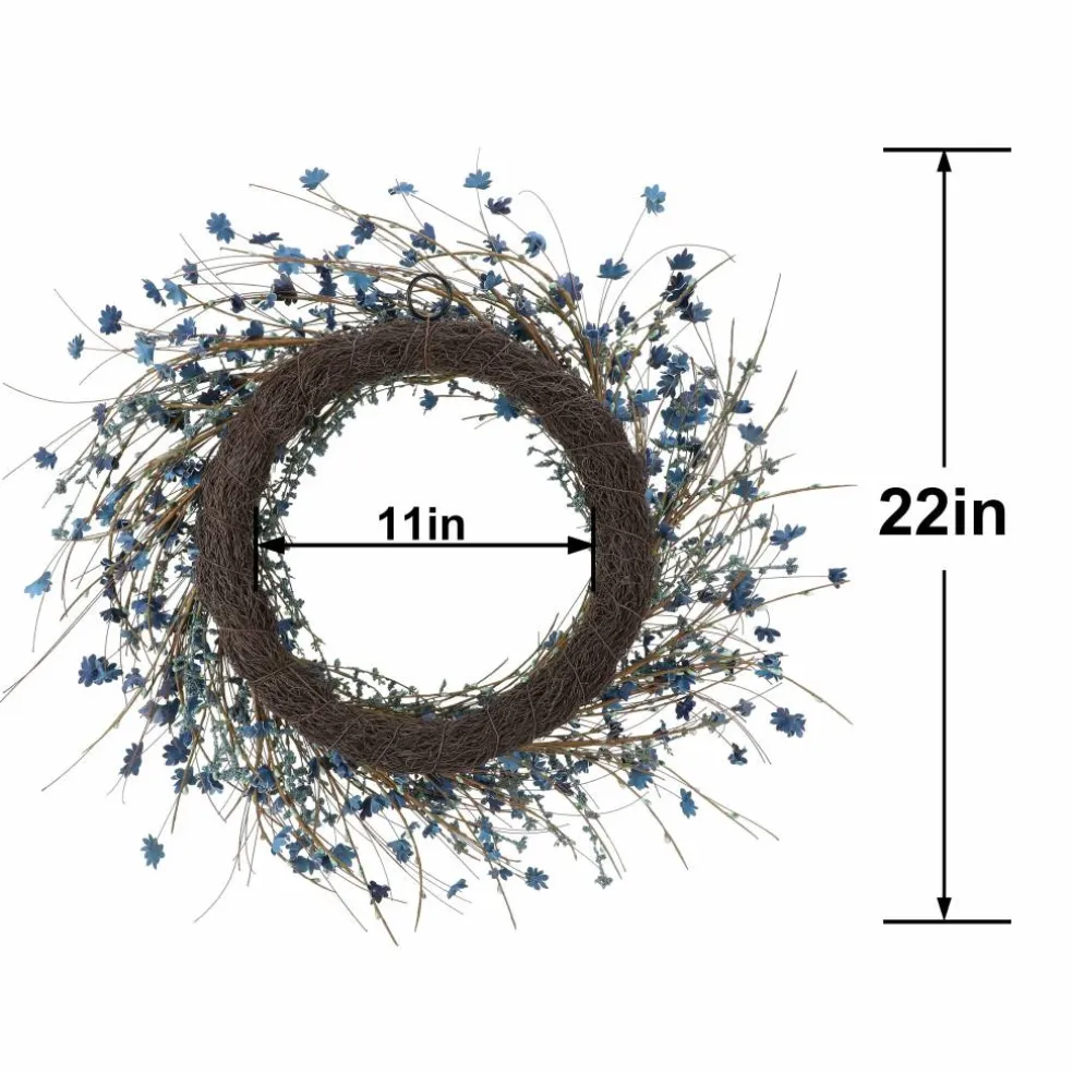 22" Blue Wildflower Wreath by Ashland®