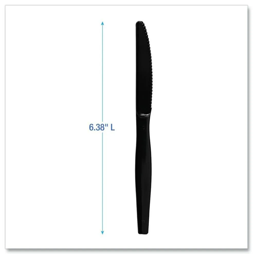 Boardwalk Heavyweight Polystyrene Knife Cutlery - Black (1000/Carton)