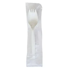Boardwalk Mediumweight Wrapped Polypropylene Spork Cutlery - White (1000/Carton)