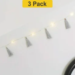Boho Tassel Fairy Lights 20 LED Battery Operated Christmas Warm White String Lights