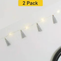 Boho Tassel Fairy Lights 20 LED Battery Operated Christmas Warm White String Lights