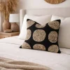 Boho Textured Pillow Cover 18x18, Black and Tan Woven Throw Pillow, Neutral Modern Farmhouse Decor