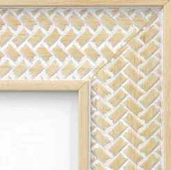 Boho 5x7 Picture Frames Set of 2, Rattan Farmhouse Wooden Photo Frames with Stand & Wall Mount for Living Room Bedroom Office Decor, Bohemian Rustic Picture Frame Gift Set
