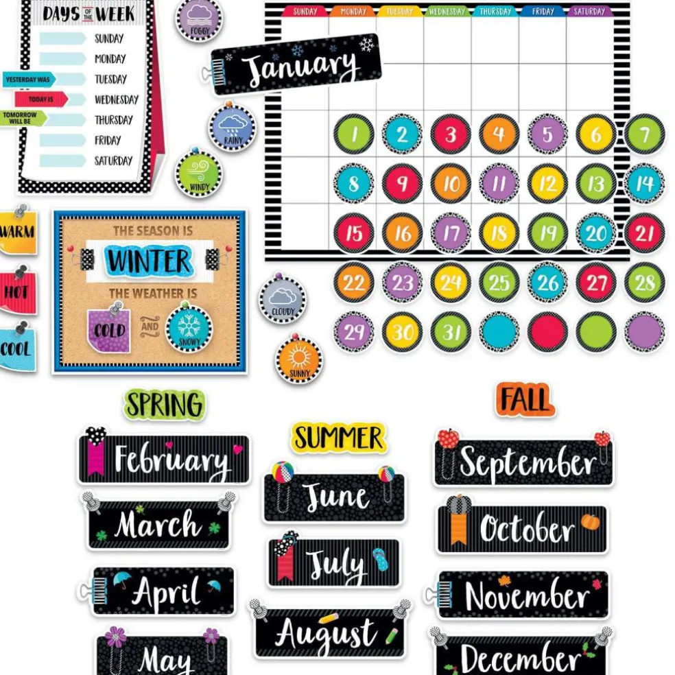 Bold & Bright Calendar Bulletin Board Set