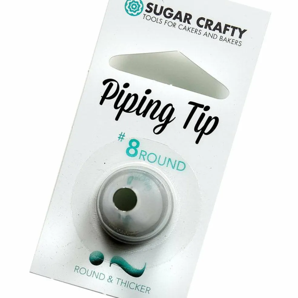 Bold Lines & Large Dots Piping Tip #8 - Sugar Crafty Stainless Steel Decorating Tube