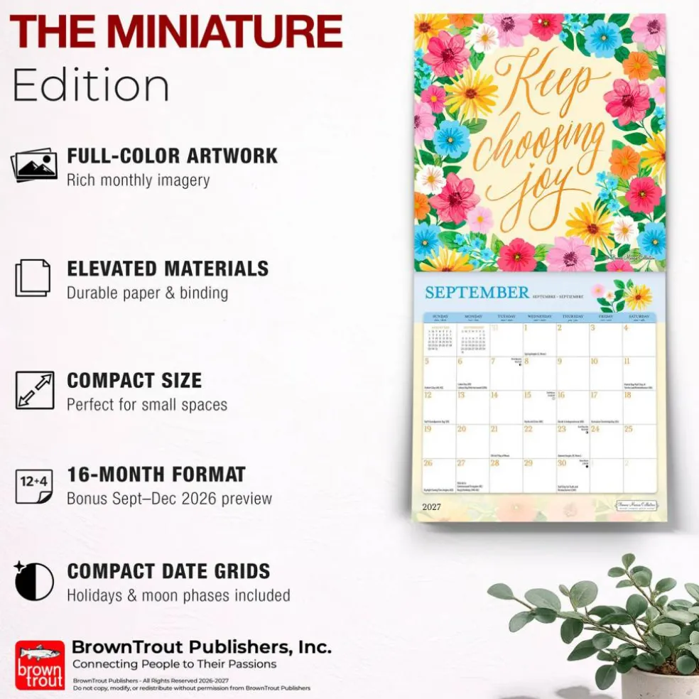 Bonnie Marcus OFFICIAL | 2027 7 x 14 Inch (Hanging) Monthly Mini Wall Calendar