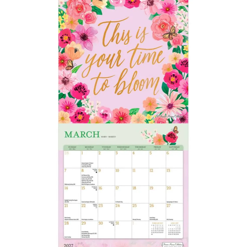 Bonnie Marcus OFFICIAL | 2027 7 x 14 Inch (Hanging) Monthly Mini Wall Calendar