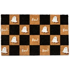 Boo Ghost Check Pattern 30" x 18" Door Mat