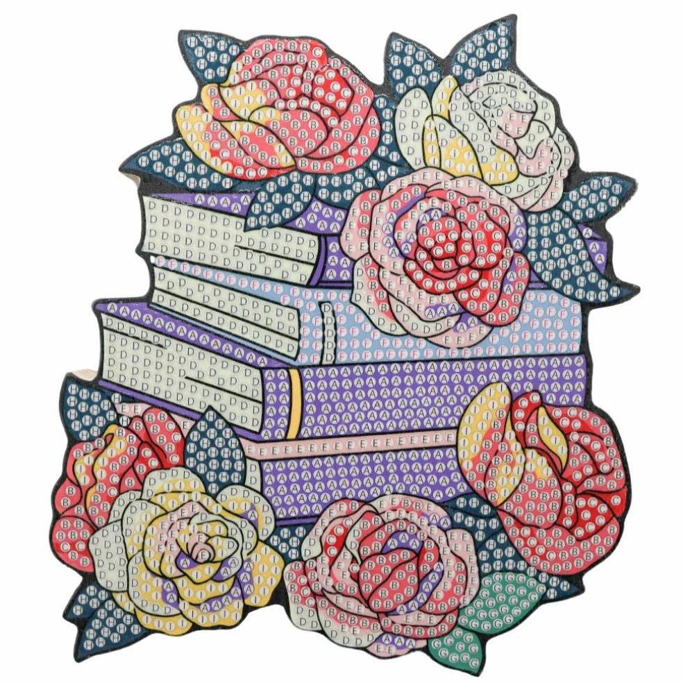 6" Books & Roses Diamond Art Kit by Make Market®