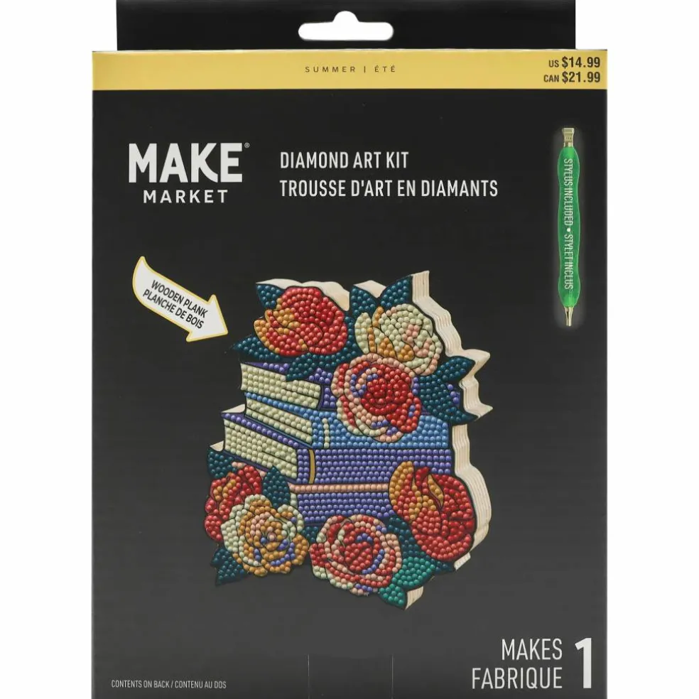 6" Books & Roses Diamond Art Kit by Make Market®