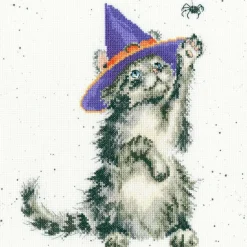 Bothy Threads The Witch's Cat Counted Cross Stitch Kit